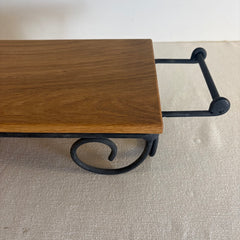 Wrought Iron & Wood Tray, Sku 033739