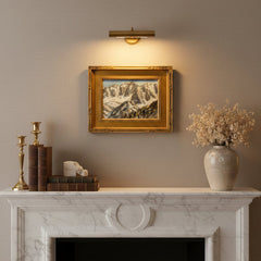 Original Oil Painting in Classic Gold Frame by Paul Grimm Snow Capped Mountains, Sku 033891