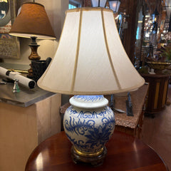 Frederick Cooper Blue and White Crackle Porcelain Ginger Jar Lamp Base, Sku 033979