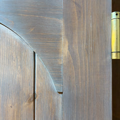 Solid Pine Door, Pickled Finish & Arch Detail, Hardware, Sku: 033403