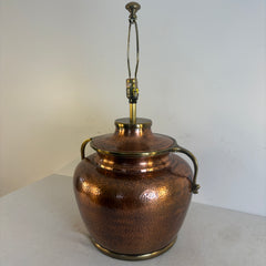 Chapman 1986 Hammered Copper Lamp Base w/ Brass Accents, Shade not included, Sku 033988
