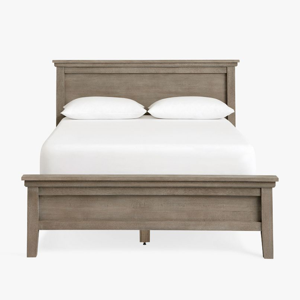 Williams Sonoma Home Full Size Bed Frame, Grey Wash Finish, Straight Line Design, Sku 033640