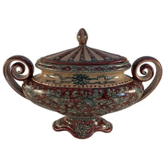 Biagioli Italian Hand Painted Ceramic Lidded Compote, Sku 033854