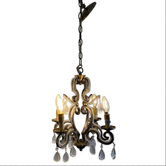 Four Arm Petite Beaded Chandelier, Sku 033957