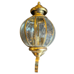 Brass Light Gallery Exterior Brass Sconce with Beveled Glass, Curved Base, Sku 033638