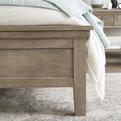 Williams Sonoma Home Full Size Bed Frame, Grey Wash Finish, Straight Line Design, Sku 033640