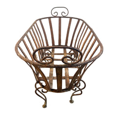 Victorian Style Vintage Oval Metal Footed Planter, Sku 033778