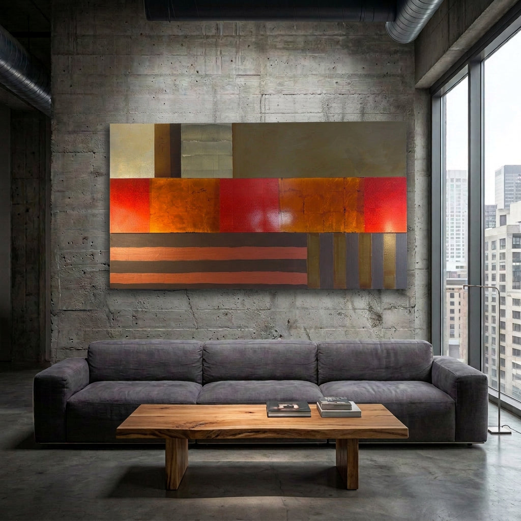 Original Art Work By Steve Joy Mixed Media on Wood Panel Intended for Horizontal Installation, Sku 034163