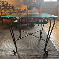 Brushed Steel & Glass End Table, Sku 032091
