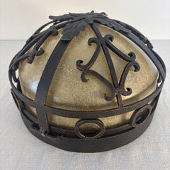 Hacienda Lights Hand Forged Iron, Three Light Ceiling Mount w/ Natural Mica, Sku: 033651