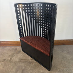 Charles Rennie Mackintosh Black Ashwood Willow High Back Demi Lune Chair, Sku 033374