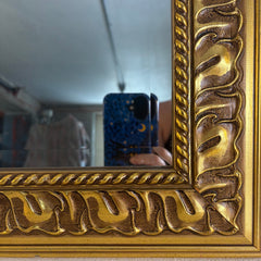 Beveled Mirror in Decorative Gold Finished Frame, Sku 033795