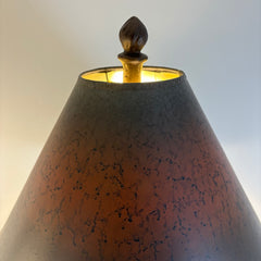 Handcrafted Wrought Iron Table Lamp with Paper Shade in a Burnished Finish, Sku 033901