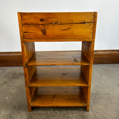 Small Pine Wall Shelf or Floor Shelving, Vintage