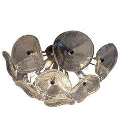 ET2 Fiori 8-Light Flush Mount FIxture Chrome Base w/ Glass Trumpet Shaped Florets, Sku 033992