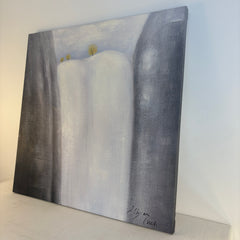 Original Minimalist Abstract Acrylic Painting by Libby Emi, Signed, 2008