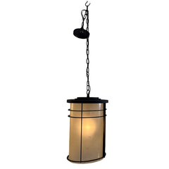 Exterior Pendant with Bronze Finish and Sand Colored Glass, 033898