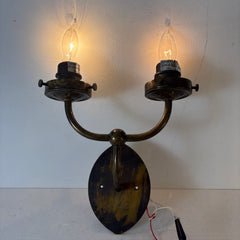 Great British Lighting Company Double Arm Wall Sconce Mottled Lacquered Brass Finish, Sku 033485