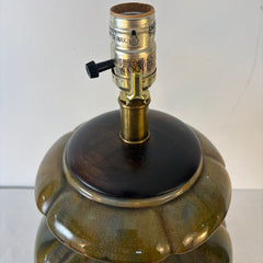 "Frederick Cooper" Design Table Lamp with Olive Green Crackle Glaze Sku 033548