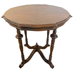 Early 20th Century Parlor Table, Burled Walnut, Sku: 033420