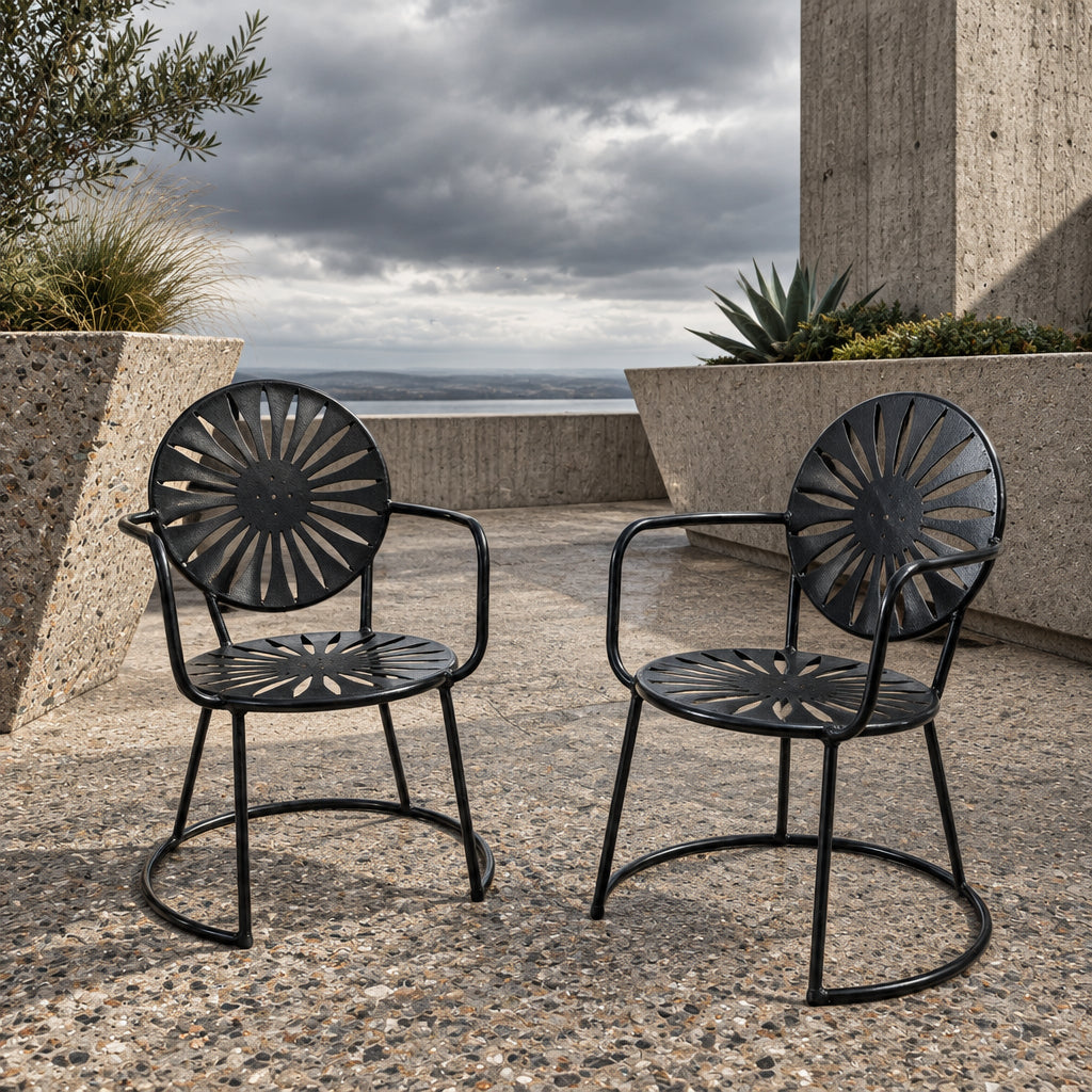 Pair of Terrace Store, Wisconsin Union Garden Chairs, Metal, Sku 034050