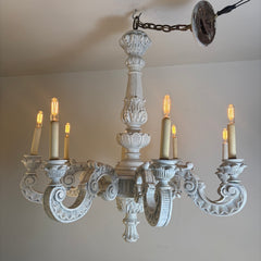 Shabby Chic Style 8-Light Painted Wood Chandelier, Sku 033821