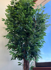 Faux Ficus Tree in Faux Brass Planter, Sku 034081