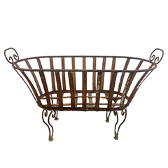 Victorian Style Vintage Oval Metal Footed Planter, Sku 033778