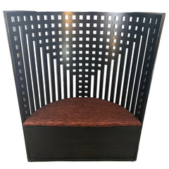 Charles Rennie Mackintosh Black Ashwood Willow High Back Demi Lune Chair, Sku 033374