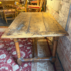 Rustic Antique Trestle Table with Drawer, Sku 033008