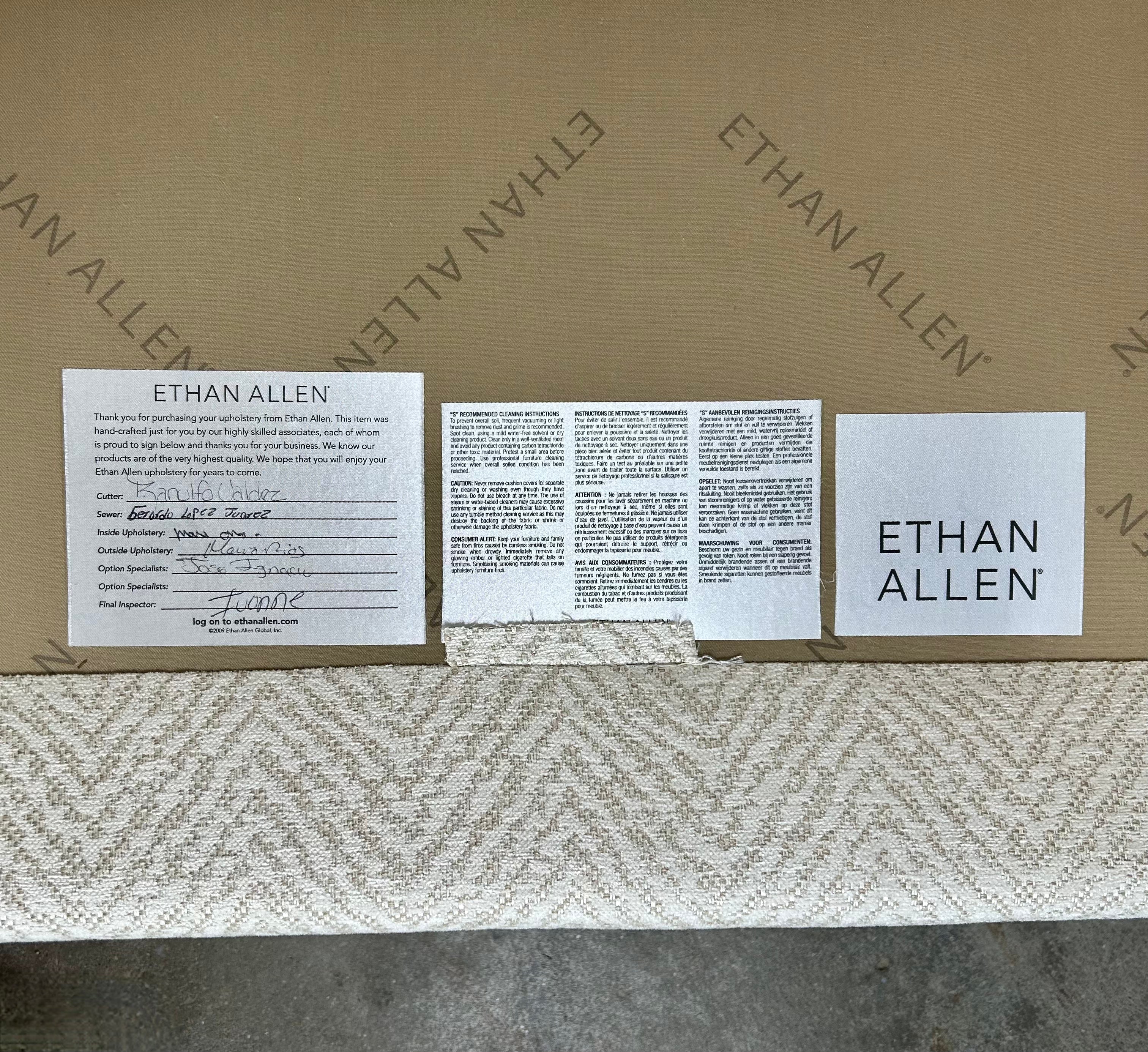 Ethan Allen Slope Arm Upholstered Chair, Ivory