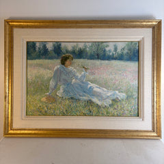 Original Framed & Matted Oil Painting by Miriam Briks "Wild Meadows", Sku 033991