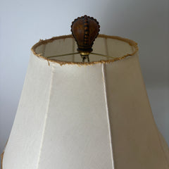 Pair of Uttermost Faux Wood Lamps with Deconstructed Shades, Sku 033081