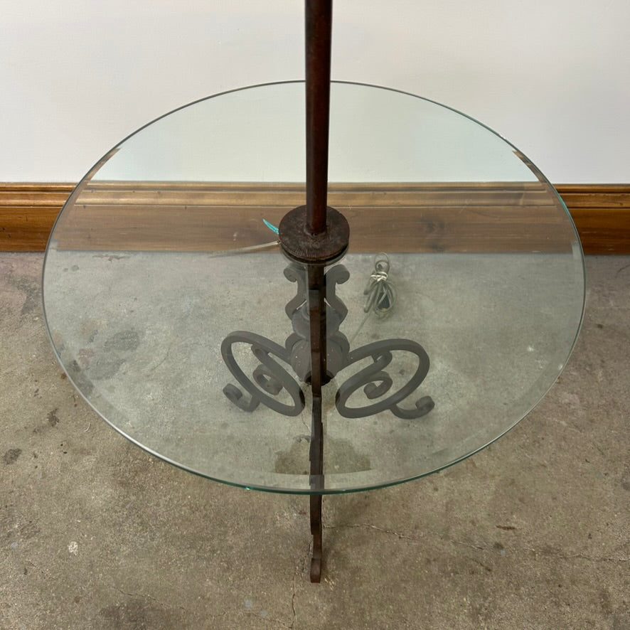 Floor Lamp with Glass Table, Two Socket, Vintage, sku: 032954