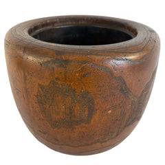 Turned Wood & Copper Charcoal Heater/Hibachi, Sku 034015