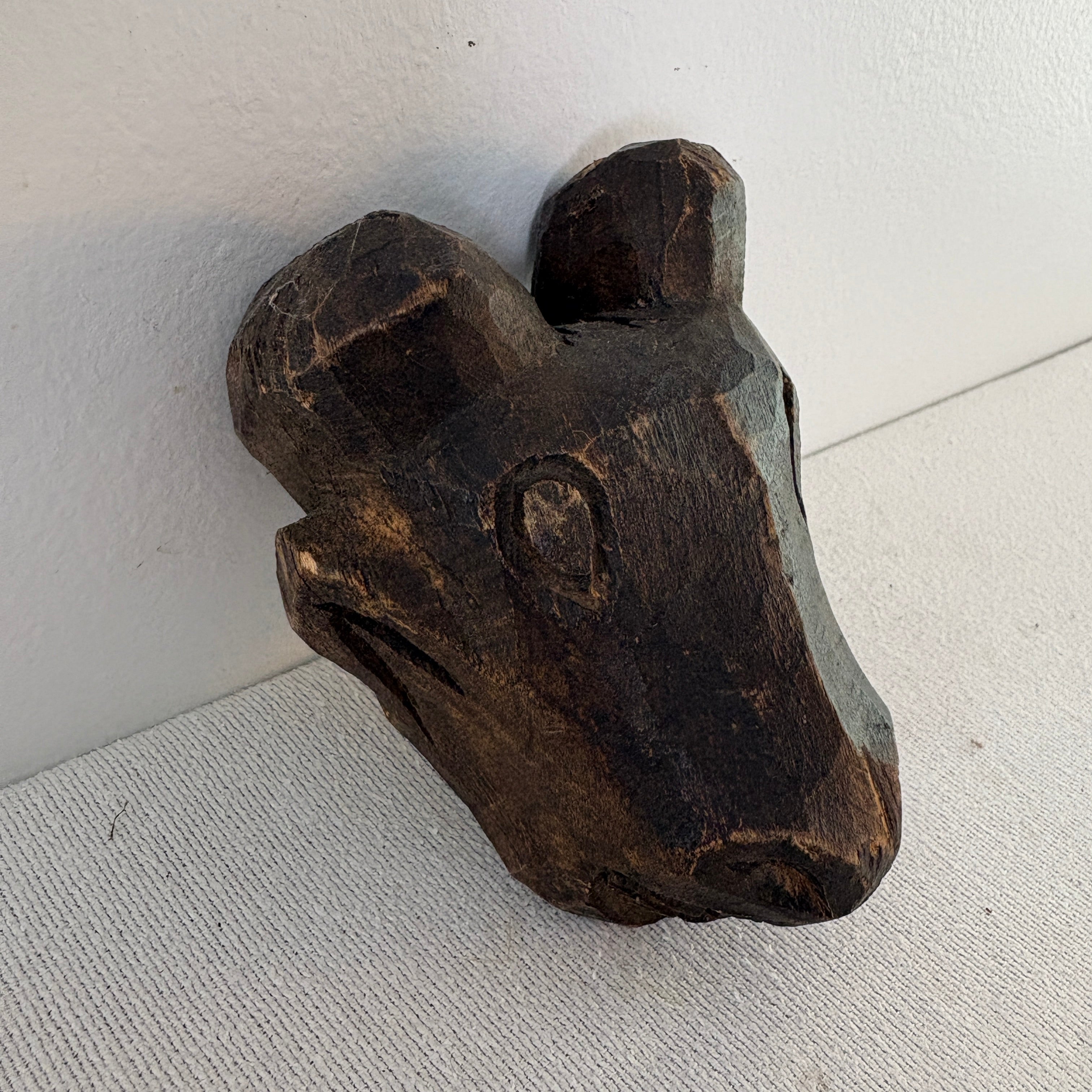 Miniature Cow Tribal Mask, Wood, Sku: 033067