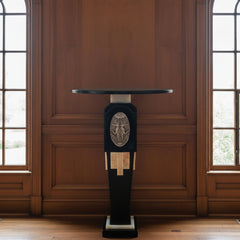 Demetre Chiparus Art Deco Marble, Onyx, Wood Pedestal Stand Table, Sku: 033750