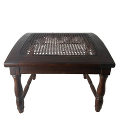 Wood & Cane Arched Footstool, Sku 033082