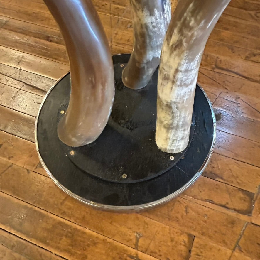 Accent Table, Steer Horn Legs and Mosaic Top, Round