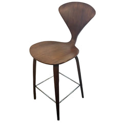 Set of 4 Cherner Bent Wood Walnut Counter Height Stools, Sku 033928