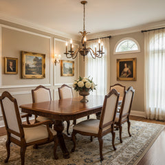 Antique 8 Arm Chandelier Dark Brass and Black, Bow Motif, Sku 033530