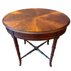Faux Bamboo X Base Radiant Top Oval Side Table, Sku 034036