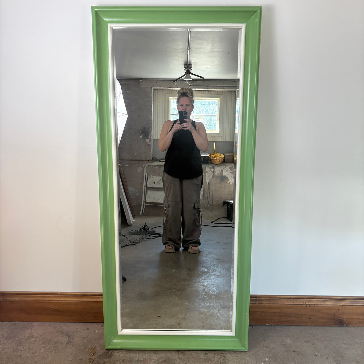 Mirror Green Painted Particle Board
