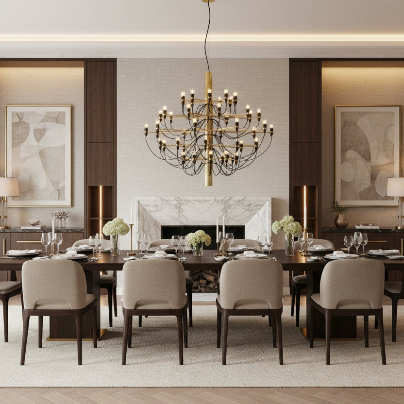 NYC "Flos 2097" Chandelier, Polished Brass, Fifty Light, Sku: 033574