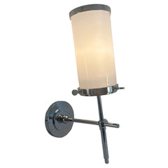 Thomas O' Brien Visual Comfort Bryant Bath Sconce in Polished Nickel & White Glass, Sku 034064