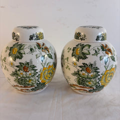 Pair of Mason's Ironstone Chinoiserie Style Ginger Jars, England 50's, Sku 034052