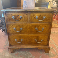 Antique Chest of Drawers w/ Burled Wood & Brass Hardware, Sku 034012