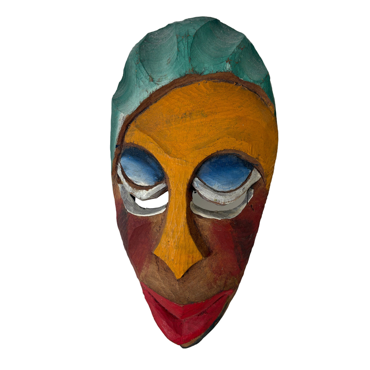 Multi-colored  Tribal Mask, Red Lips, Sku 033054