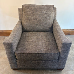 Essentials by Century Charcoal Tweed Armchair w/ Notched Style Track Arm & Bottom Trim, Sku 033784