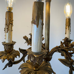 Pair Ornate Table Lamps, Four Arm Plus Additional Central Socket, Ornate Brass, Sku 033345
